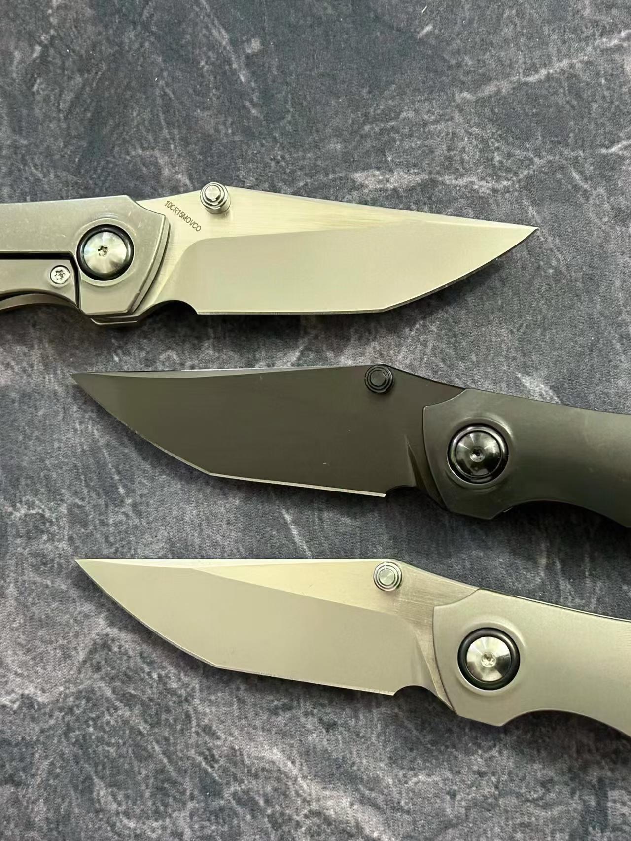 7.28" New Fast Opening 10Cr15CoMoV Steel Blade Full T4C Titanium Handle Pocket Camping Utility Folding Knife