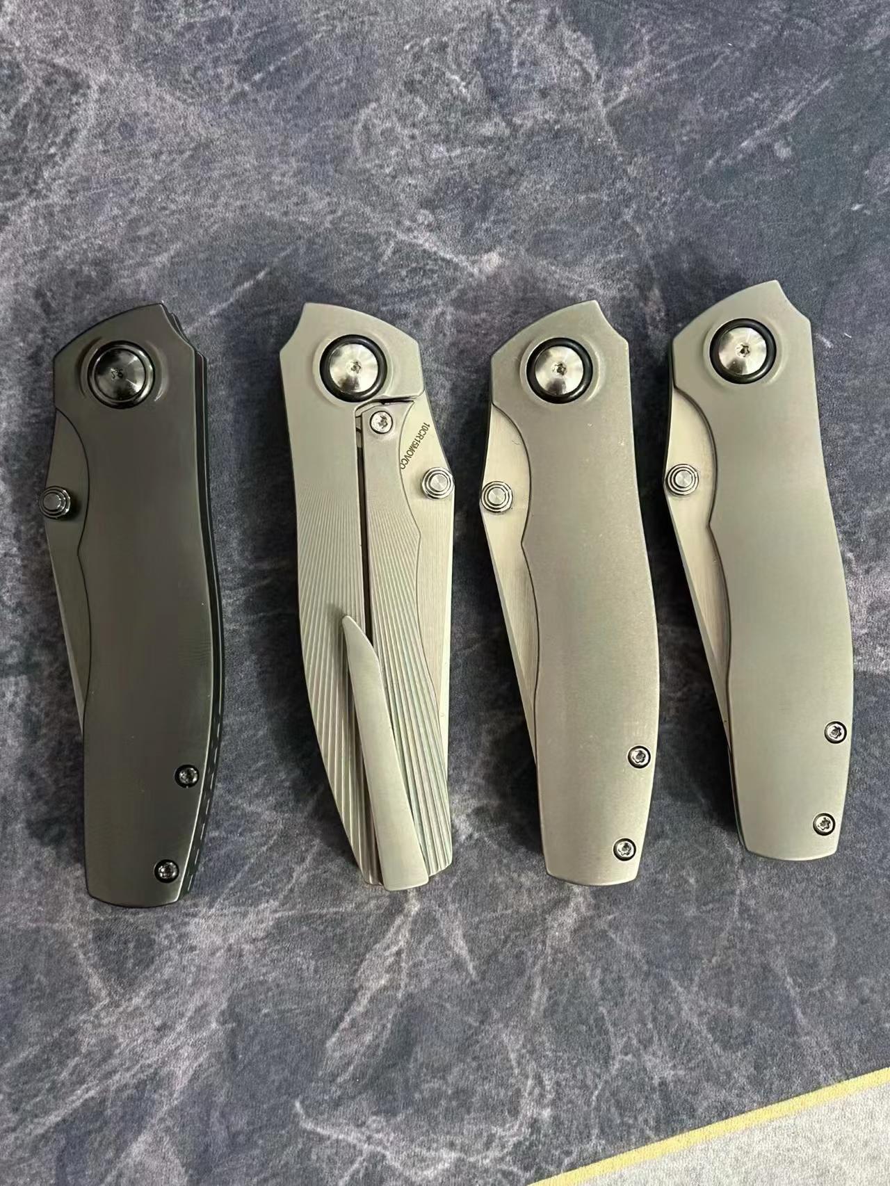 7.28" New Fast Opening 10Cr15CoMoV Steel Blade Full T4C Titanium Handle Pocket Camping Utility Folding Knife