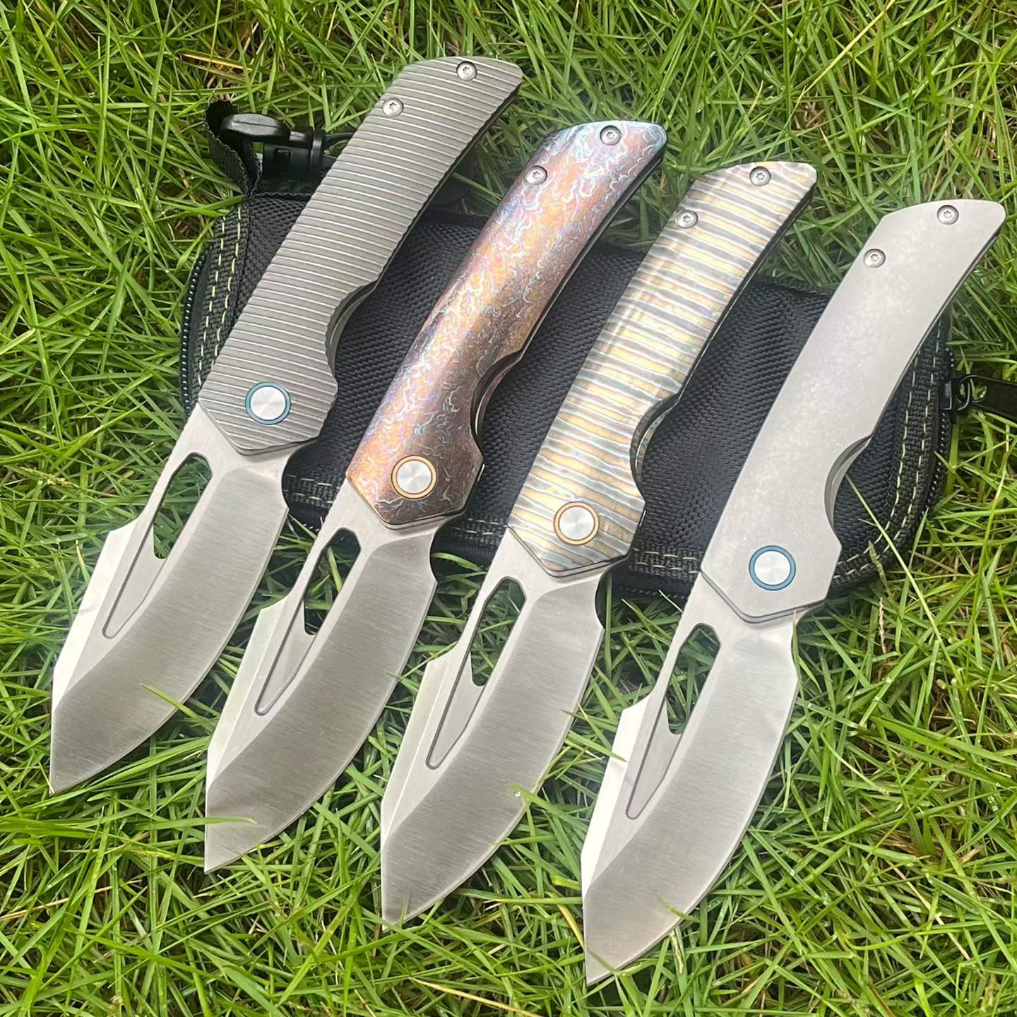 8'' New Fast Opening M390 Steel Blade Full T4C Titanium Handle Pocket Camping Utility Folding Knife VTF160