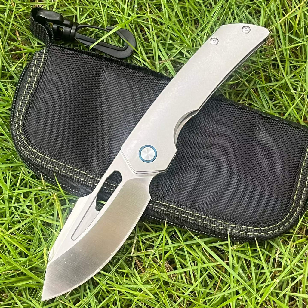 8'' New Fast Opening M390 Steel Blade Full T4C Titanium Handle Pocket Camping Utility Folding Knife VTF160