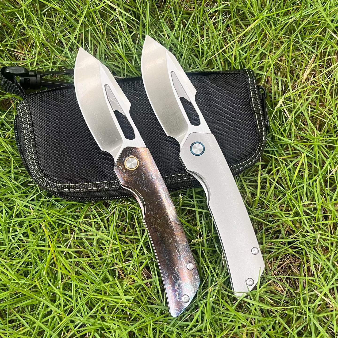 8'' New Fast Opening M390 Steel Blade Full T4C Titanium Handle Pocket Camping Utility Folding Knife VTF160