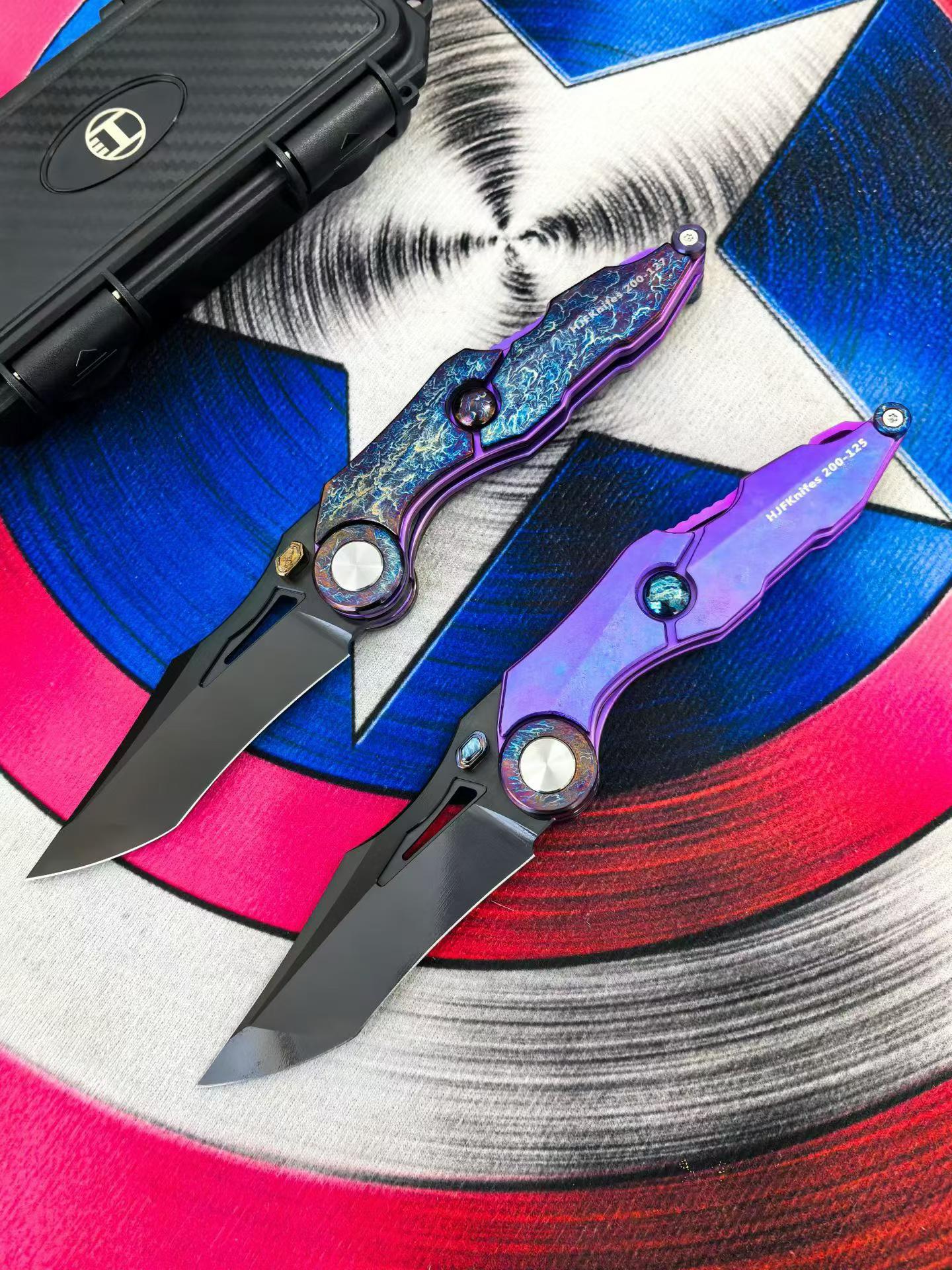 9‘’ New Fast Opening M390 Steel Blade Full T4C Titanium Handle Pocket Camping Utility Folding Knife