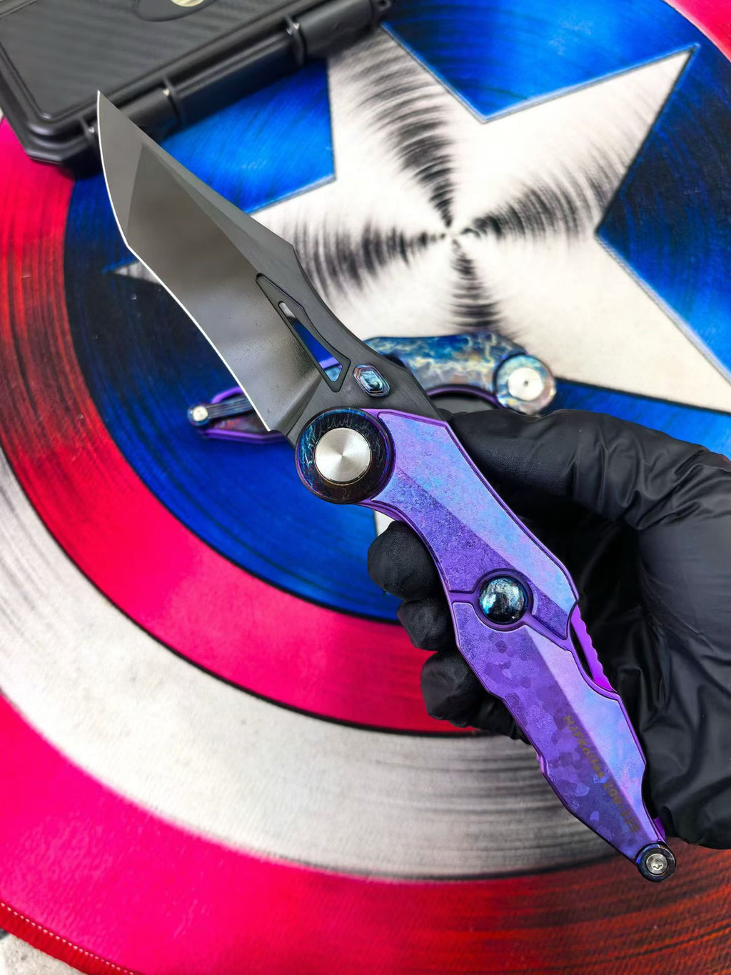 9‘’ New Fast Opening M390 Steel Blade Full T4C Titanium Handle Pocket Camping Utility Folding Knife