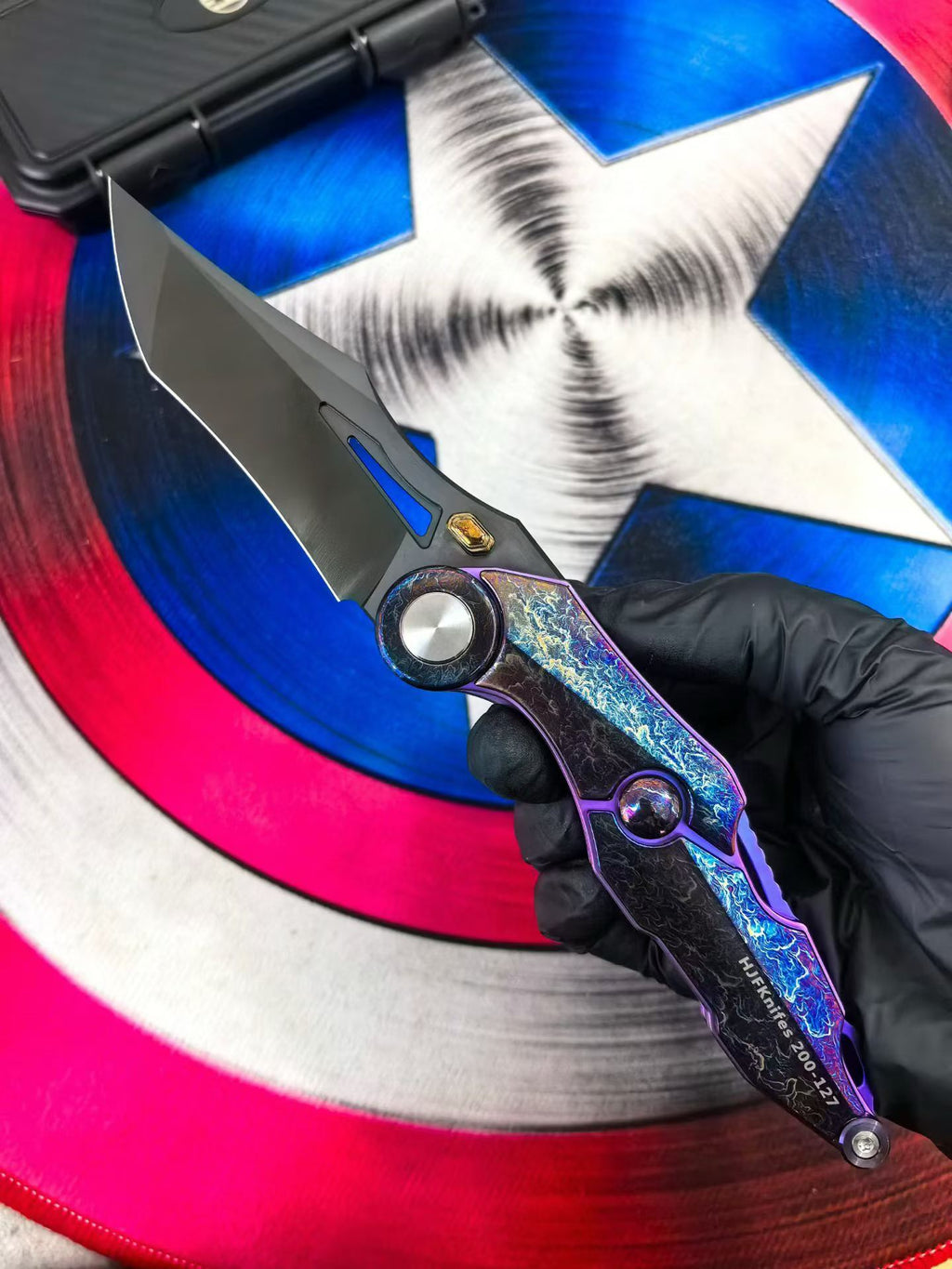9‘’ New Fast Opening M390 Steel Blade Full T4C Titanium Handle Pocket Camping Utility Folding Knife