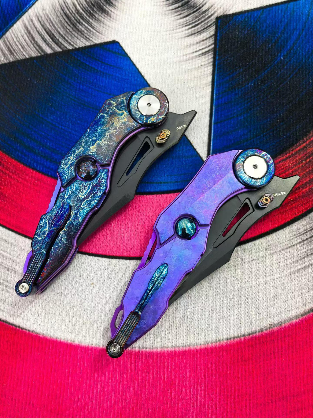 9‘’ New Fast Opening M390 Steel Blade Full T4C Titanium Handle Pocket Camping Utility Folding Knife