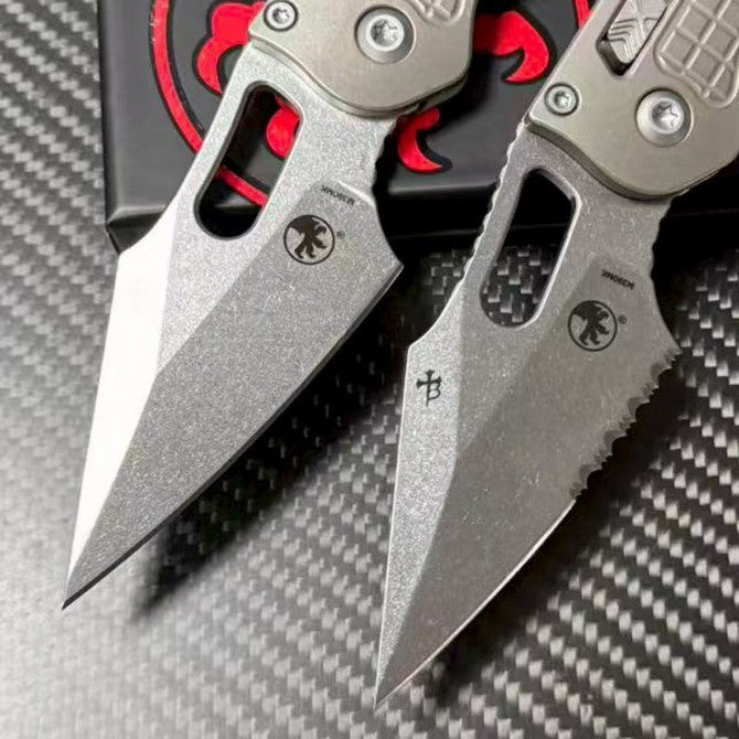 8.5'' New Stone Wash M390 Blade Full T4C Titanium Handle  Outdoor Folding Knife VTF64