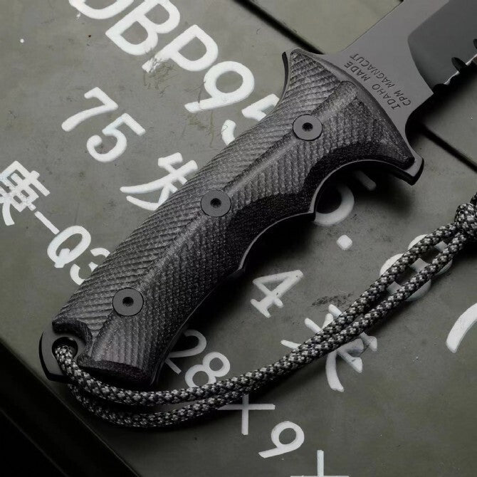 New CPM-magnacut Fixed Blade Linen Handle Collection Outdoor Tool  Knife VTH118