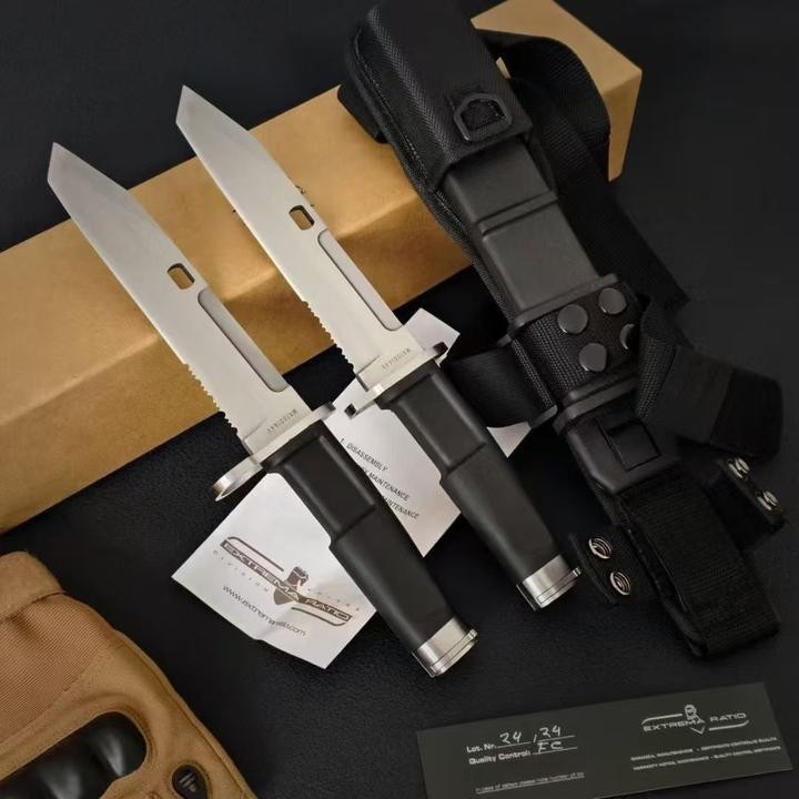 New N690 Steel Fixed Blade FORPRENE Handle Collection CampingOutdoor KnifeVTH15B