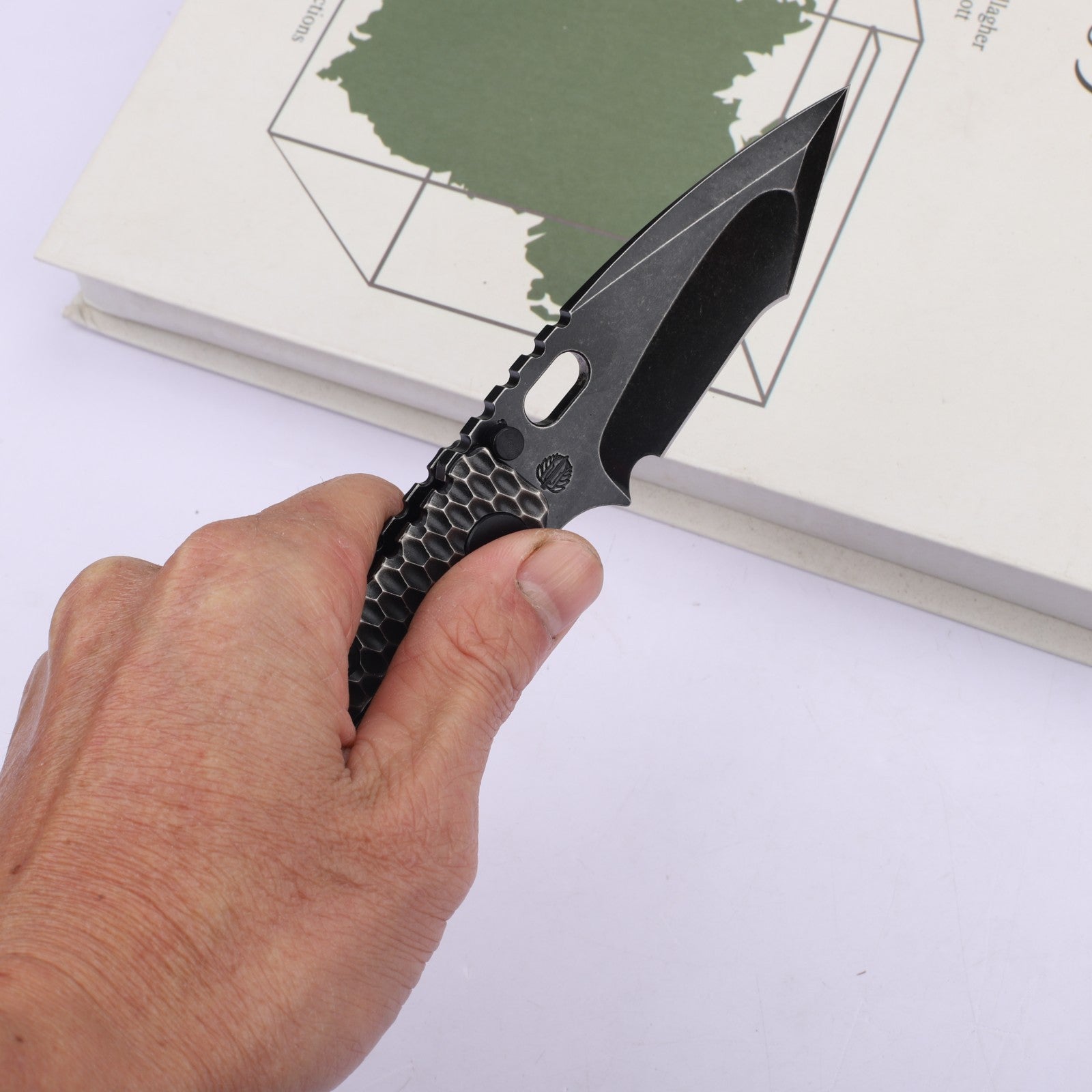 8'' New Mirror Light D2 Blade Full Full T4C Titanium Handle  Folding Camping Knife DF174
