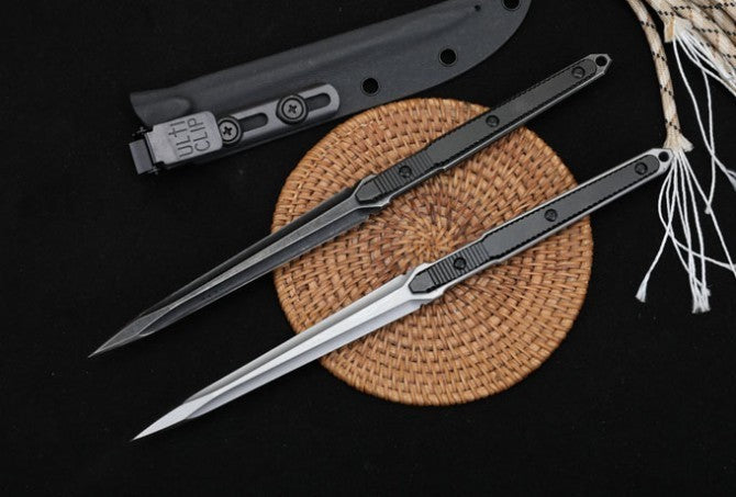 New DoubleEdge 440C Blade AluminumHandle Tactics Boot Dagger Hunting Knife VTH68