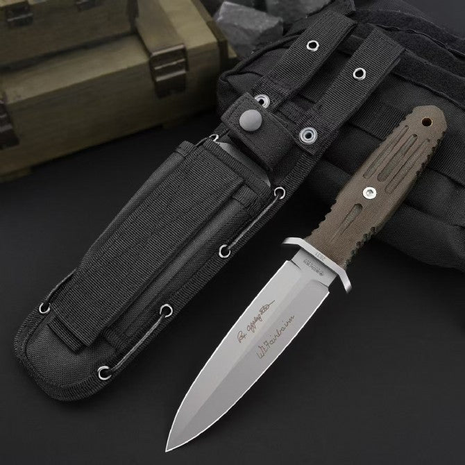 10'' New Double Edge 440C Blade Micata Handle Tactics Dagger Hunting Knife VTH87