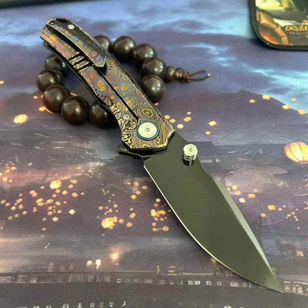 8.5'' New VG10 Blade Full T4C Titanium Handle  Camping Outdoor  Folding Knife VTF63