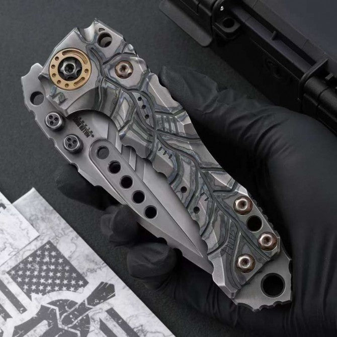 10" New CNC Large Z-Wear Steel Blade T4C Handle Camping Folding Knife VTF60