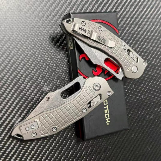 8.5'' New Stone Wash M390 Blade Full T4C Titanium Handle  Outdoor Folding Knife VTF64