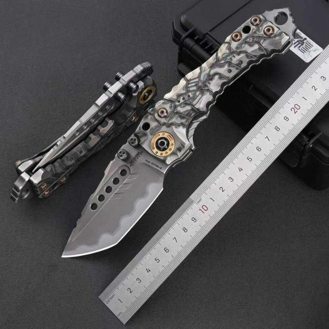10" New CNC Large Z-Wear Steel Blade T4C Handle Camping Folding Knife VTF60