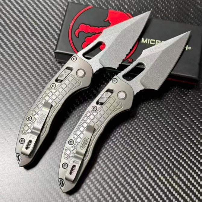 8.5'' New Stone Wash M390 Blade Full T4C Titanium Handle  Outdoor Folding Knife VTF64