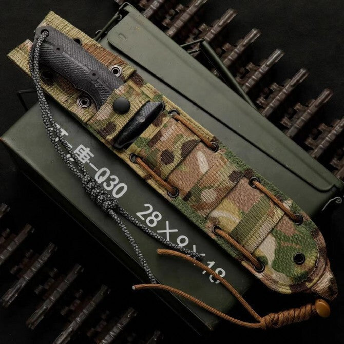 New CPM-magnacut Fixed Blade Linen Handle Collection Outdoor Tool  Knife VTH118