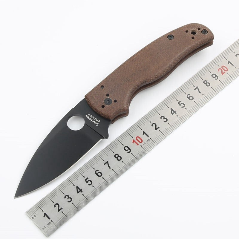 New S30V Blade Carbon Fiber Handle Lock Back Camping Folding Pocket Knife TF229