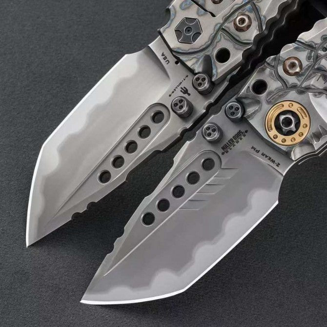 10" New CNC Large Z-Wear Steel Blade T4C Handle Camping Folding Knife VTF60