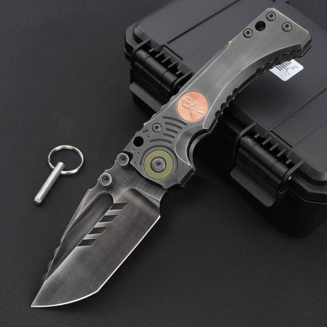 9" New CNC Large Z-Wear Steel Blade T4C Handle Outdoor Folding Knife VTF101