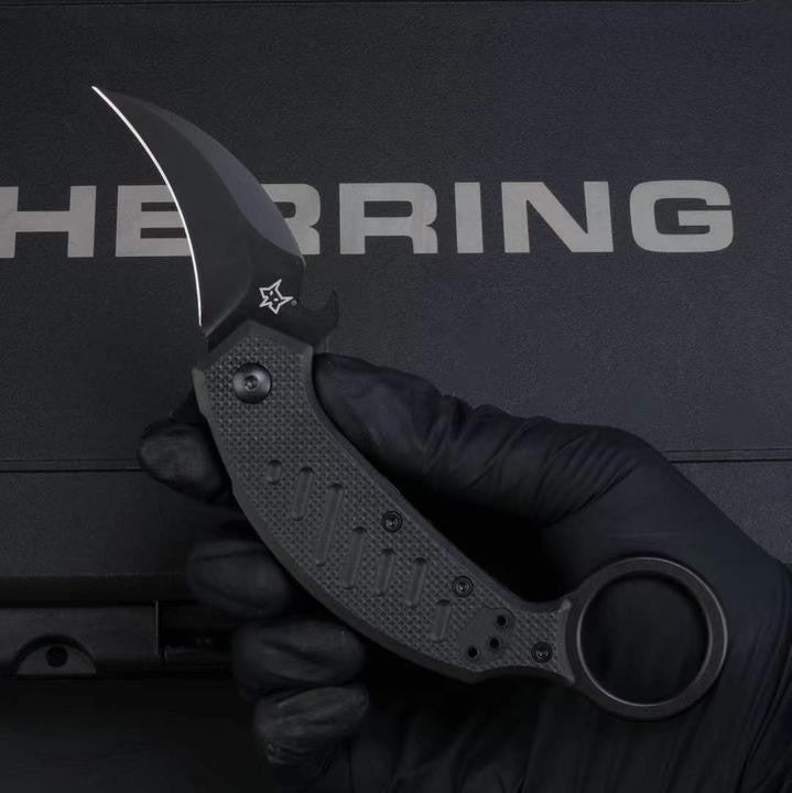 7''New Fast Opening N690 Blade Fiberglass Handle Folding Karambit Claw Knife C08