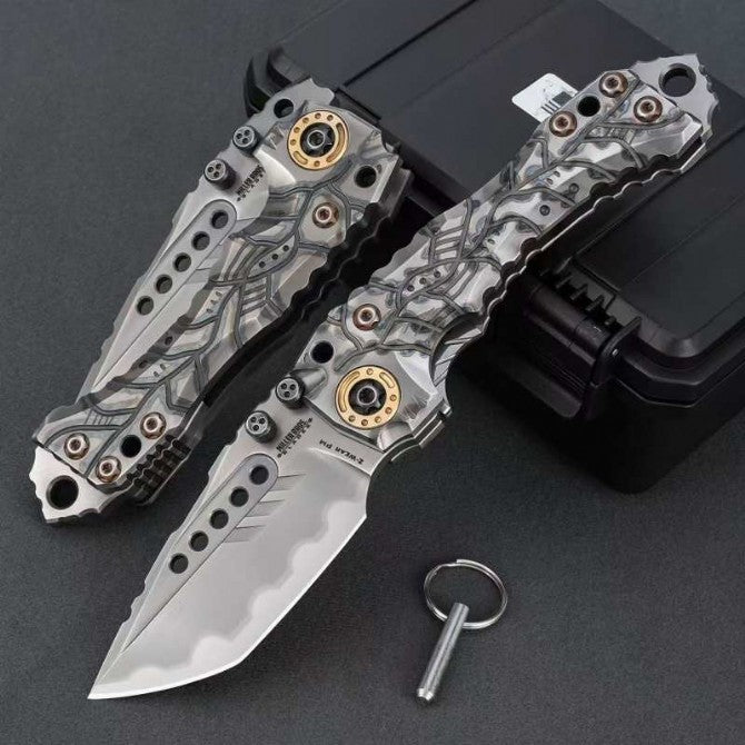 10" New CNC Large Z-Wear Steel Blade T4C Handle Camping Folding Knife VTF60