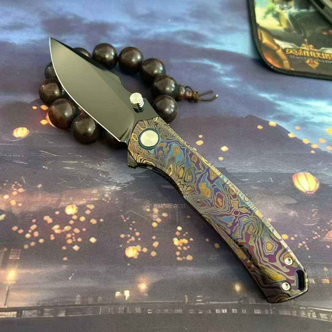 8.5'' New VG10 Blade Full T4C Titanium Handle  Camping Outdoor  Folding Knife VTF63