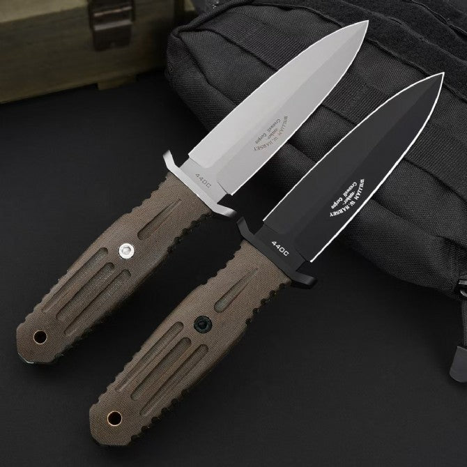 10'' New Double Edge 440C Blade Micata Handle Tactics Dagger Hunting Knife VTH87