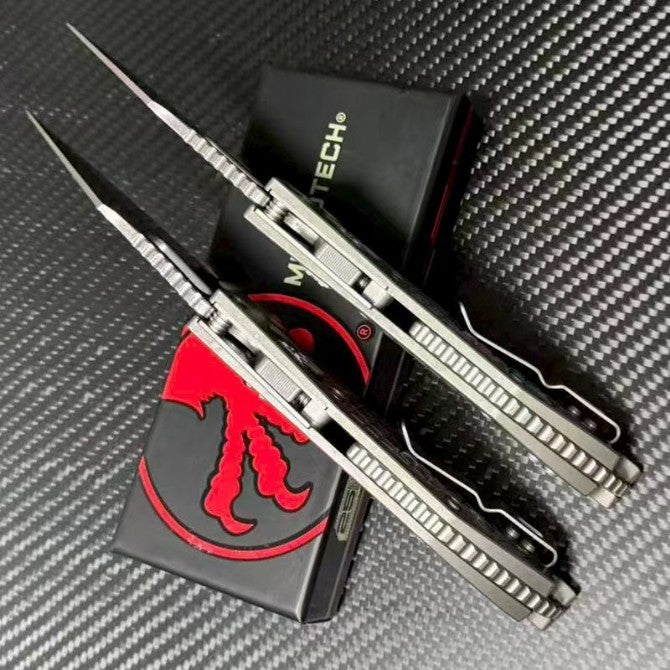 8.5'' New Stone Wash M390 Blade Full T4C Titanium Handle  Outdoor Folding Knife VTF64