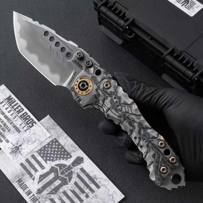 10" New CNC Large Z-Wear Steel Blade T4C Handle Camping Folding Knife VTF60