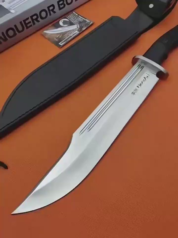 16'' New 7Cr13MoV High-Chrome Steel Blade TPR Handle Camping Outdoor Utility Tactics Hunting Knife UC3321