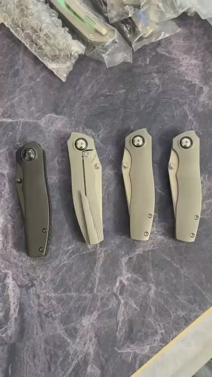 7.28" New Fast Opening 10Cr15CoMoV Steel Blade Full T4C Titanium Handle Pocket Camping Utility Folding Knife