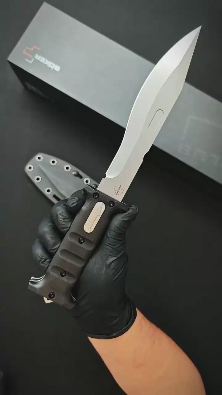 12.5'' D2 Fixed Blade TPE Handle Collection Outdoor Unique Design Extension Tools Hunting VTH35