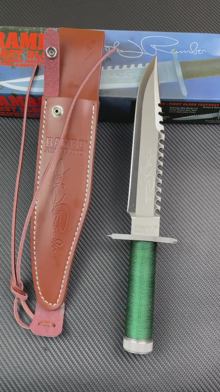 14'' New Rambo 1 First Blood Bowie Camping Combat Tactics Hunting Knife VTH38A