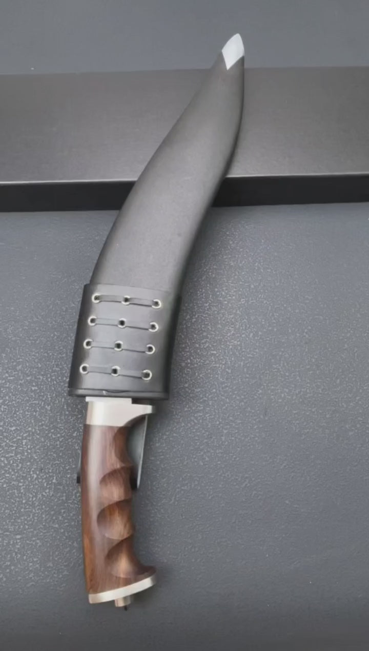 18‘’ New Fix Knife 9Cr18MoV Stainless Steel Blade Wood Handle Camping Hunting Knife