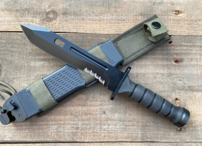 12'' New 440C Blade Nylon Fiber Glass Handle Camping Outdoor Utility KnifeVTH66