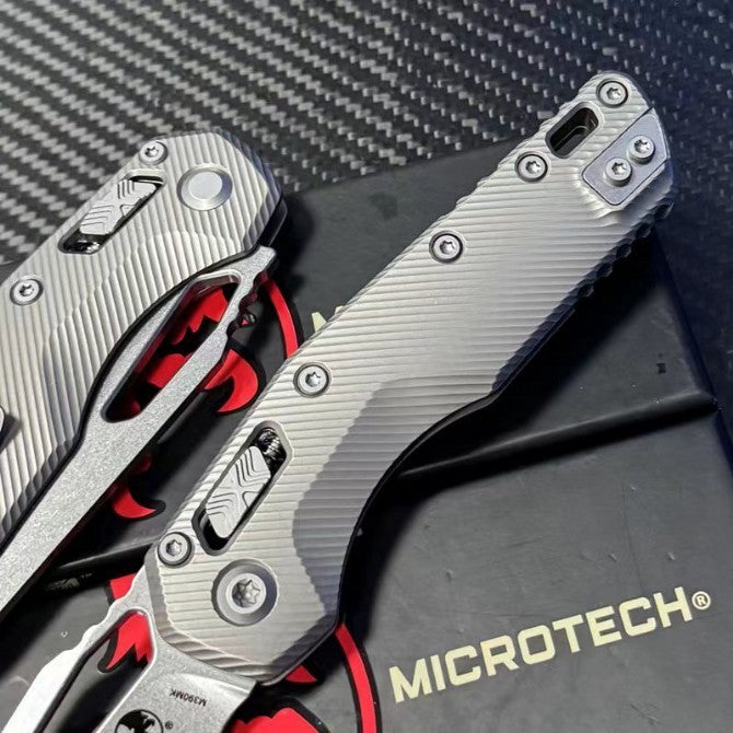 New Stone Wash M390 Steel Blade Full T4C Titanium Handle Pocket Utility Survival Folding Knife VTF66T