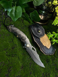 Damascus Blade Pocket Camping Collection Outdoor Folding Knife VTF58
