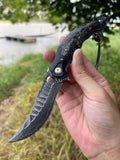 New Fast Opening VG10 Damascus Steel Blade Pocket Camping Folding Knife VTF104