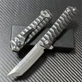 8'' New Damascus Blade Full Steel handle Camping Folding Knife VTF51M