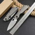 9'' New CNC Stone Wash D2 Blade Full T4C Titanium Handle  Pocket Camping Utility Folding Knife DF186