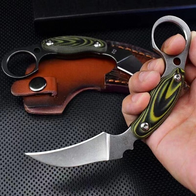 New Stone Wash D2 Fixed Blade G10 Handle Collection Claw Outdoor EDC Knife C12