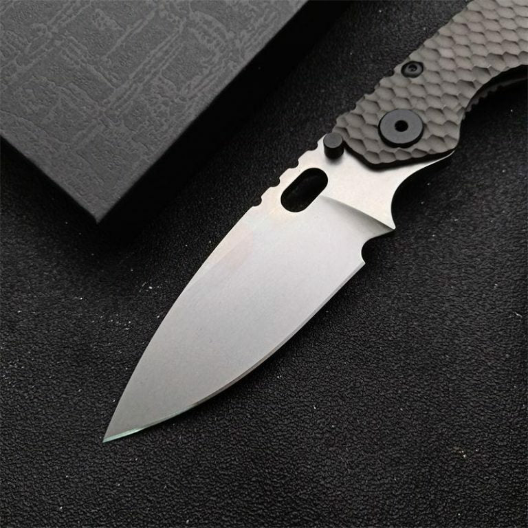 New CNC Stone Wash D2 Steel Blade Full T4C Titanium Handle Pocket Camping Utility Folding Knife DF186B