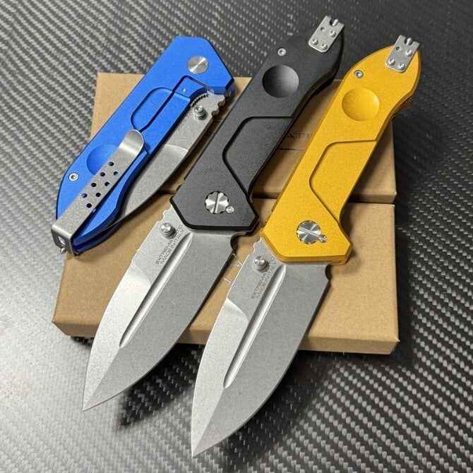 9.5'' New CNC Stone wash N690 Blade Aluminum Handle Survival Folding Knife VTF76