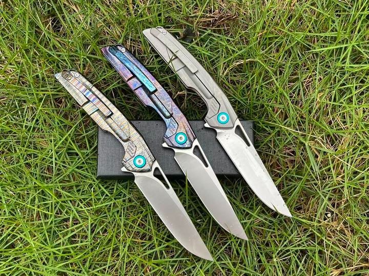 New Manual Folding Knife D2 Steel Blade Full T4C Titanium Handle Pocket Camping Outdoor Knife DF47