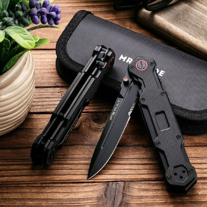 9.5''New Manual Folding Knife D2 Blade G10 Handle Outdoor Pocket Knife VTF87