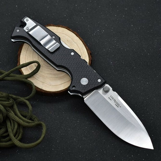 New M390 Steel Blade carbon fiber Handle Pocket Utility Back Lock Camping Folding Knife VTF190