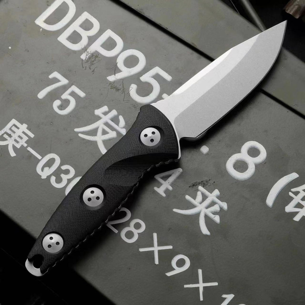 8'' New M390 Steel Stone Wash 4MM Blade G10 Handle Full Tang Camping Knife VTH74