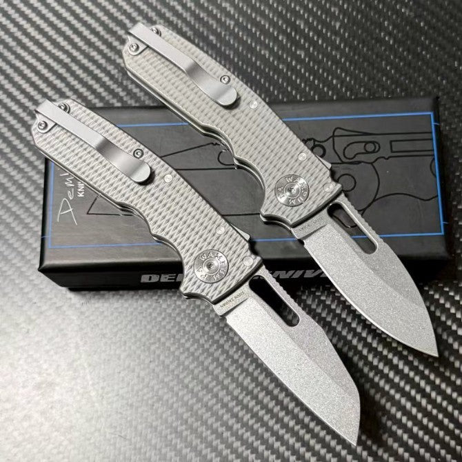 7'' New S35VN Blade Full T4C Titanium Handle Folding Camping Utility Pocket Knife VTF83T