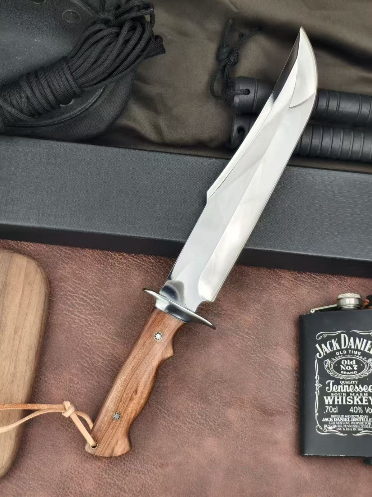 16'' New Mirror Light M390 Steels Wood handle Camping Outdoor Utility Knife M8